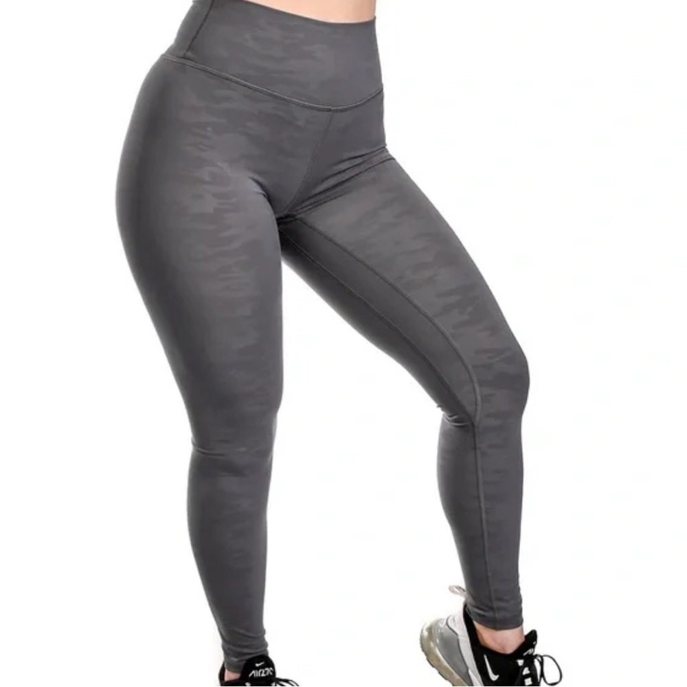 Til You Collapse Dark Grey Camo Leggings